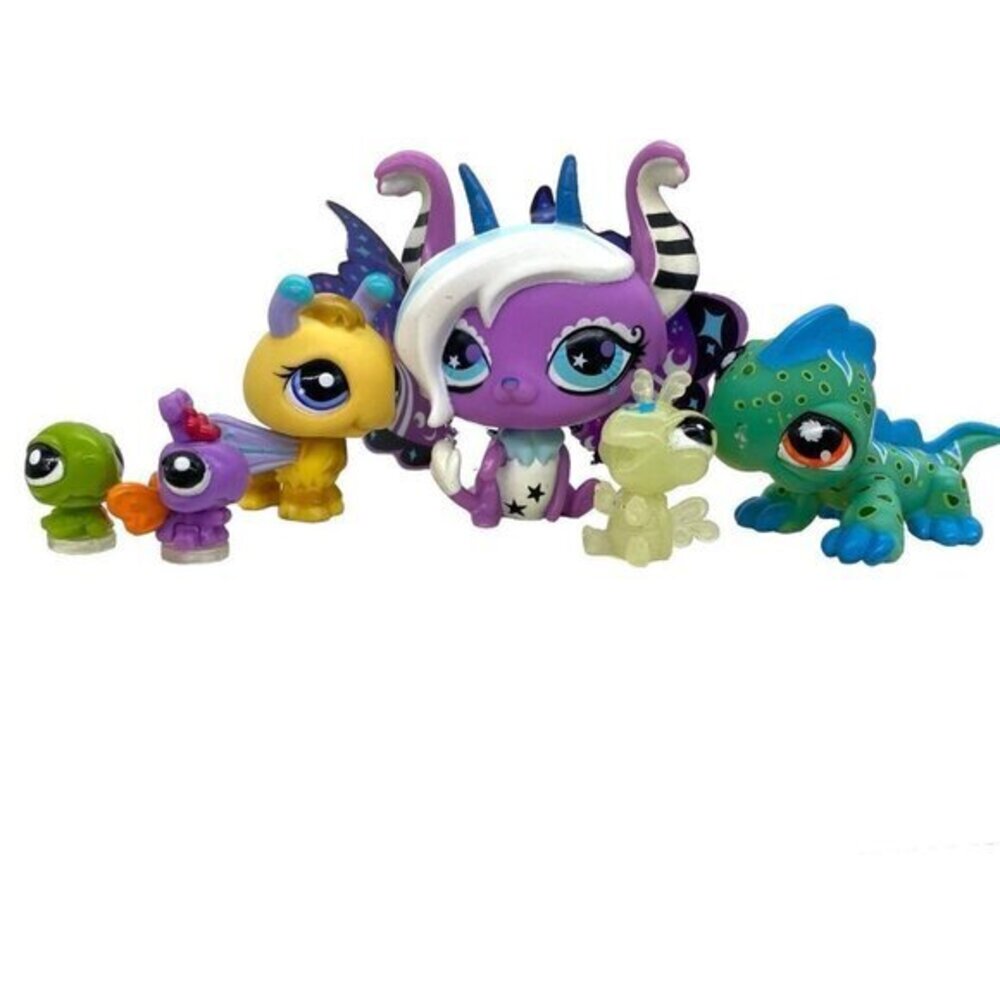 Littlest Pet Shop Lot 6 Piece Moonlite Fairy, Iguana, Bee